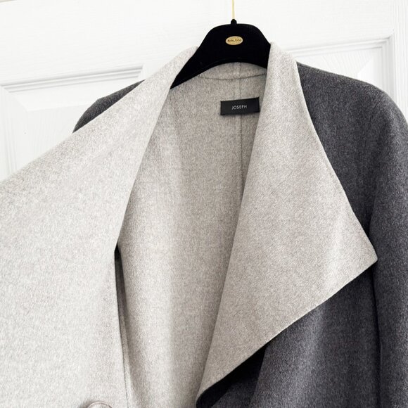 Joseph Grey Doubleface "Lisa Long" Coat, size 34. Fits like a size 2 - Picture 8 of 14